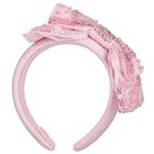 Girls Pink Bow Embellished Headband, 1, hi-res