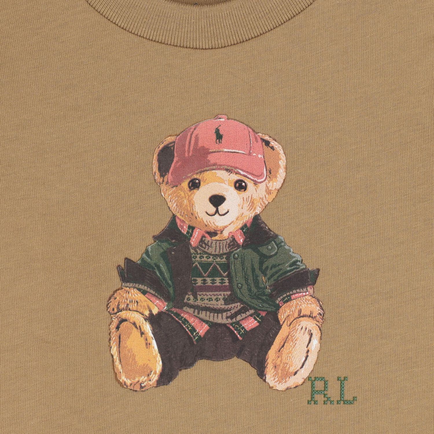 Baby Boys Beige Polo Bear Long Sleeve Top, 1, hi-res