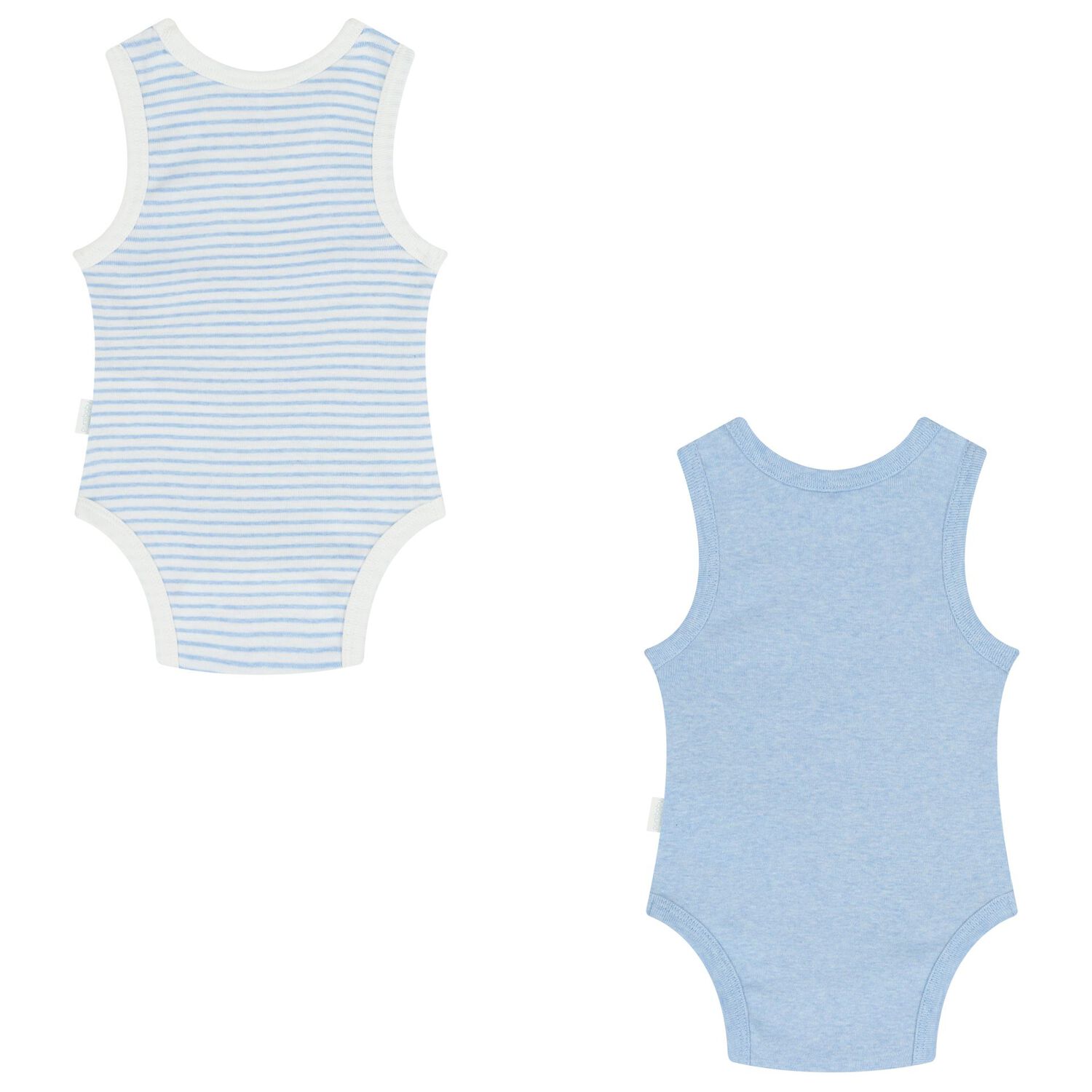 Baby Boys Blue & White Bodysuits ( 2-Pack ), 1, hi-res image number null