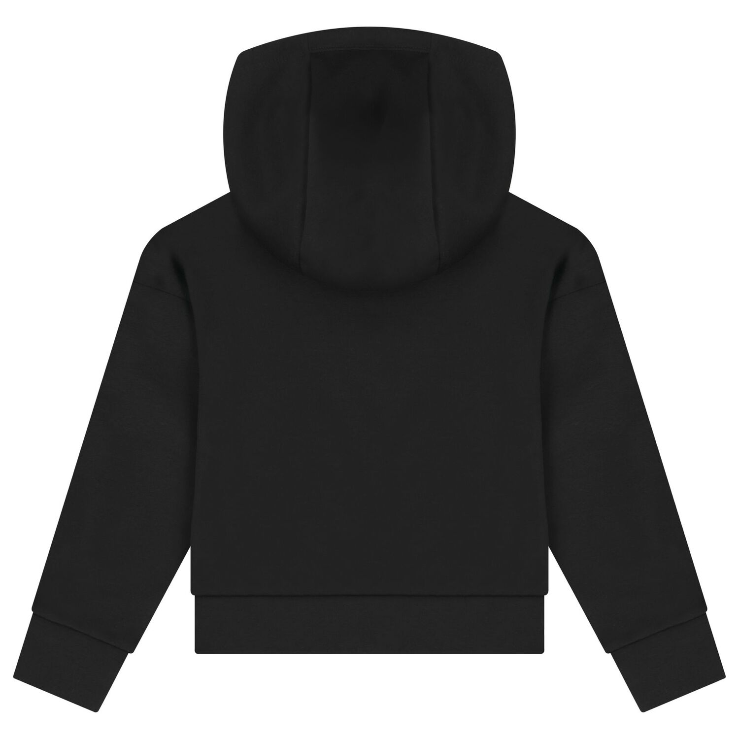 Girls Black Logo Hooded Top, 1, hi-res