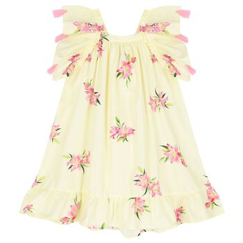 Girls Yellow Floral Dress