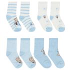 Baby Boys Blue & White Socks ( 4-Pack ), 3, hi-res