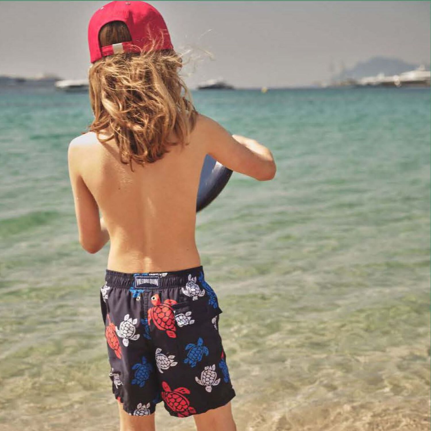 Boys Navy Blue Logo Swim Shorts, 1, hi-res image number null