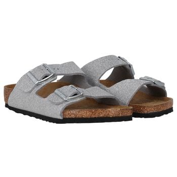 Girls Sparkling Silver Arizona Sandals 