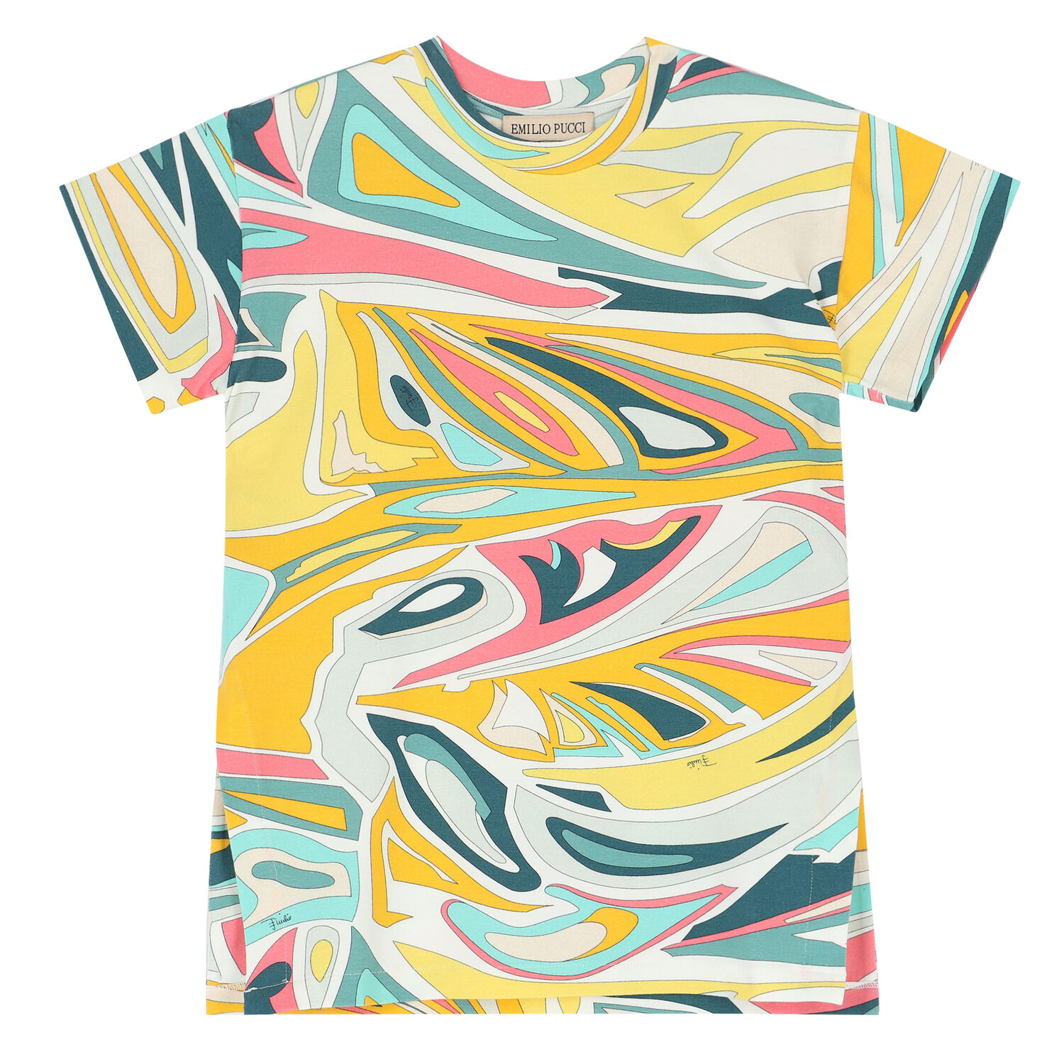 Girls Yellow, Green, Pink & White T-Shirt, 2, hi-res image number null