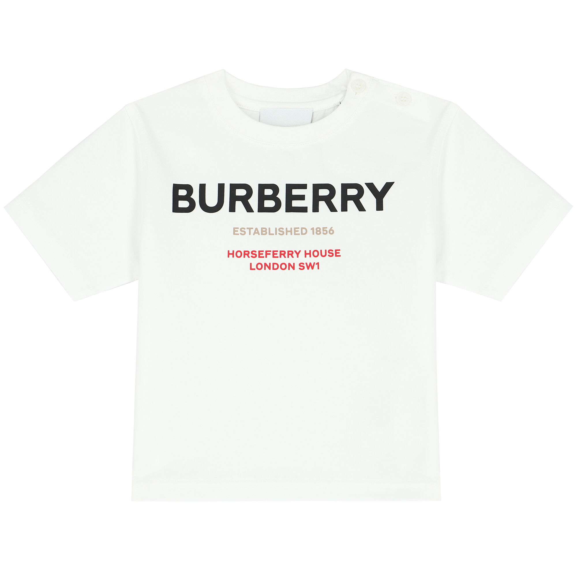 Burberry White Logo T-Shirt | Junior Couture USA
