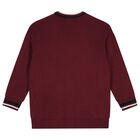 Girls Burgundy Logo Knitted Cardigan, 1, hi-res