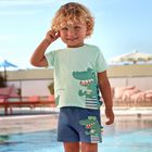 Younger Boys Navy Blue Crocodile Shorts, 1, hi-res