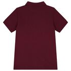 Boys Burgundy Logo Polo Shirt, 1, hi-res