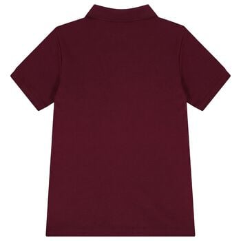 Boys Burgundy Logo Polo Shirt