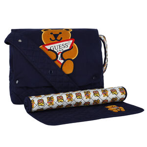 Baby Boys Navy Teddy Logo Changing Bag