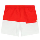 Boys Red & White Logo Swim Shorts, 3, hi-res