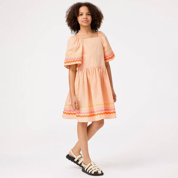 Girls Orange Ric Rac Dress