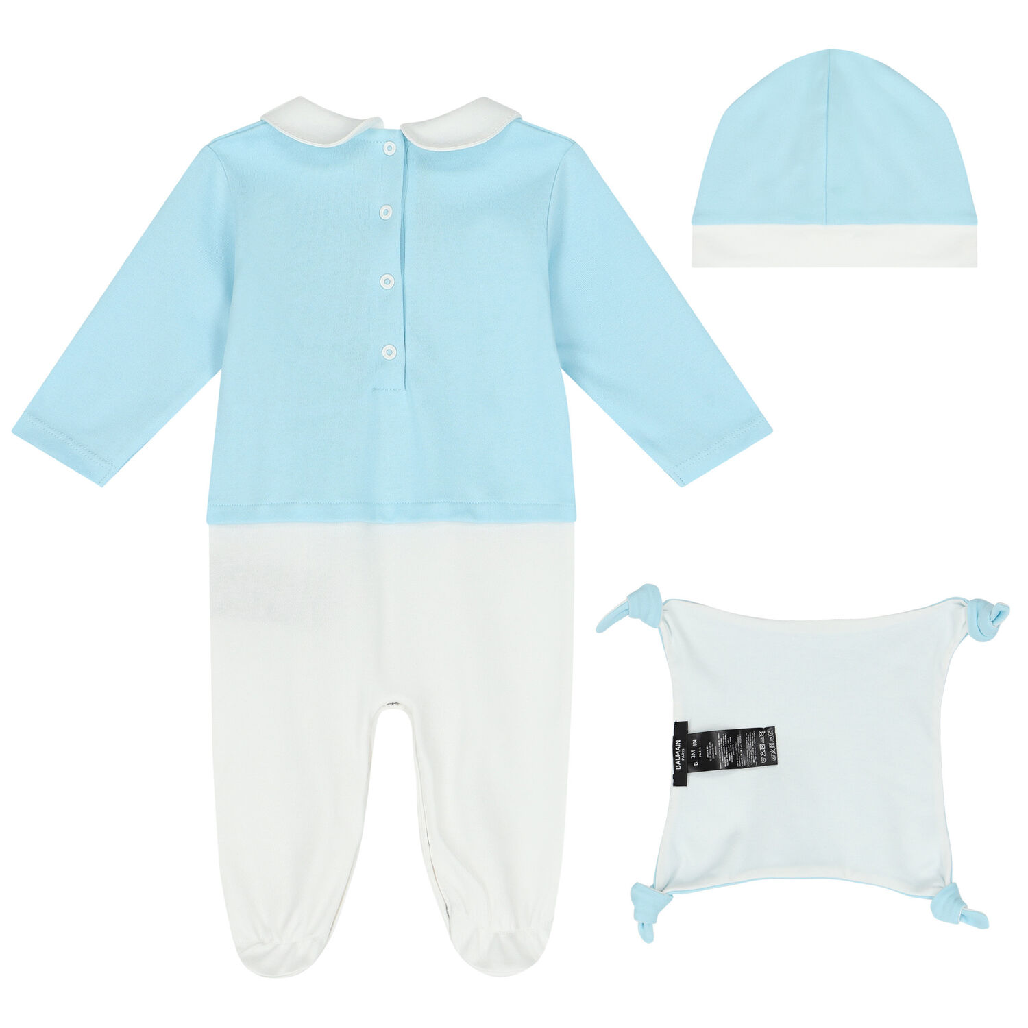 Baby Boys White & Blue Logo Babygrow Gift Set, 2, hi-res image number null