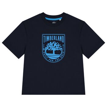 Boys Navy Blue Logo T-Shirt