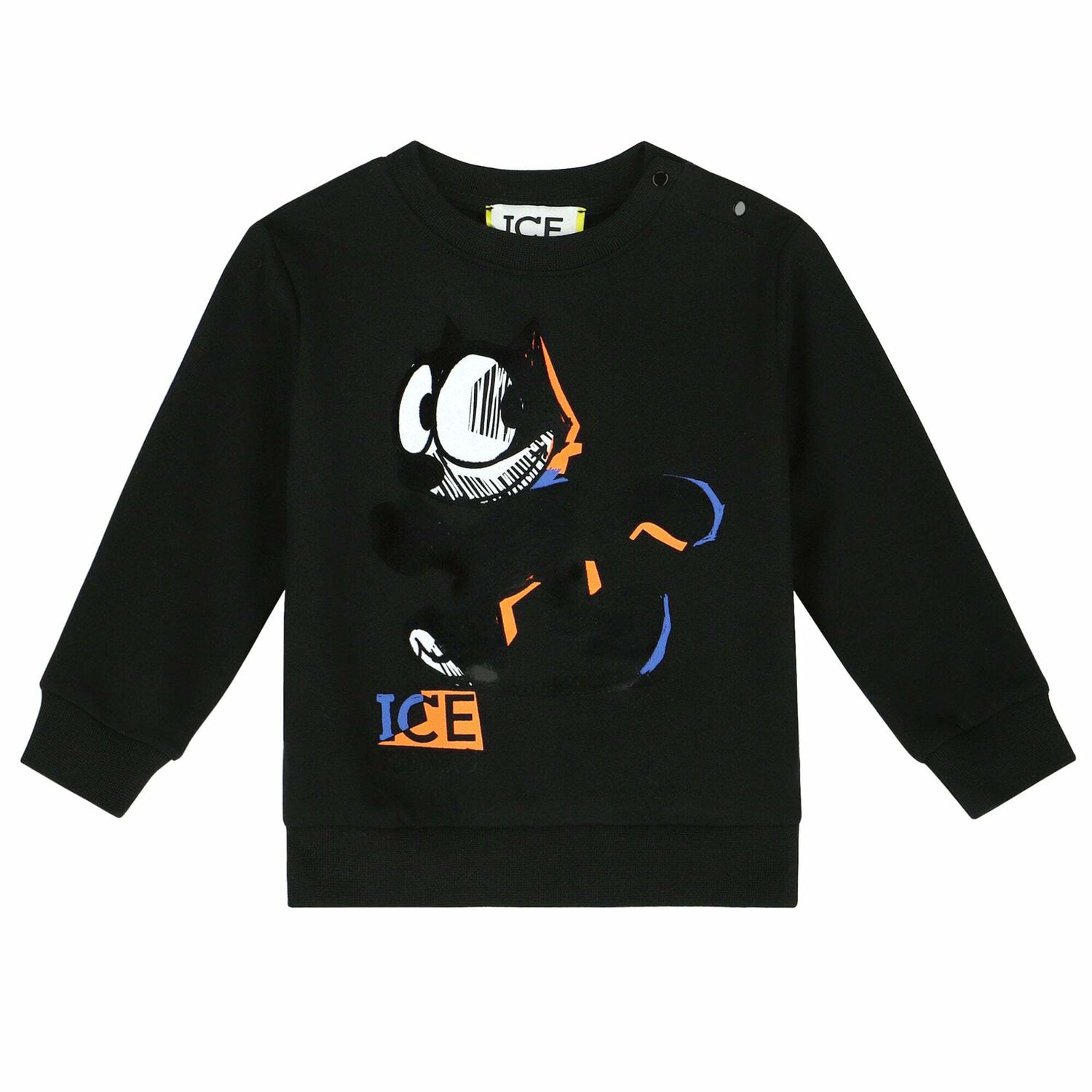 Younger Boys Black Printed Sweatshirt, 1, hi-res image number null