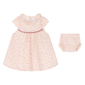 Tutto Piccolo Baby Girls Pink Floral Dress Set, 1 Baby Girls Pink Floral Dress Set
