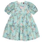 Girls Blue Butterflies Logo Dress , 2, hi-res