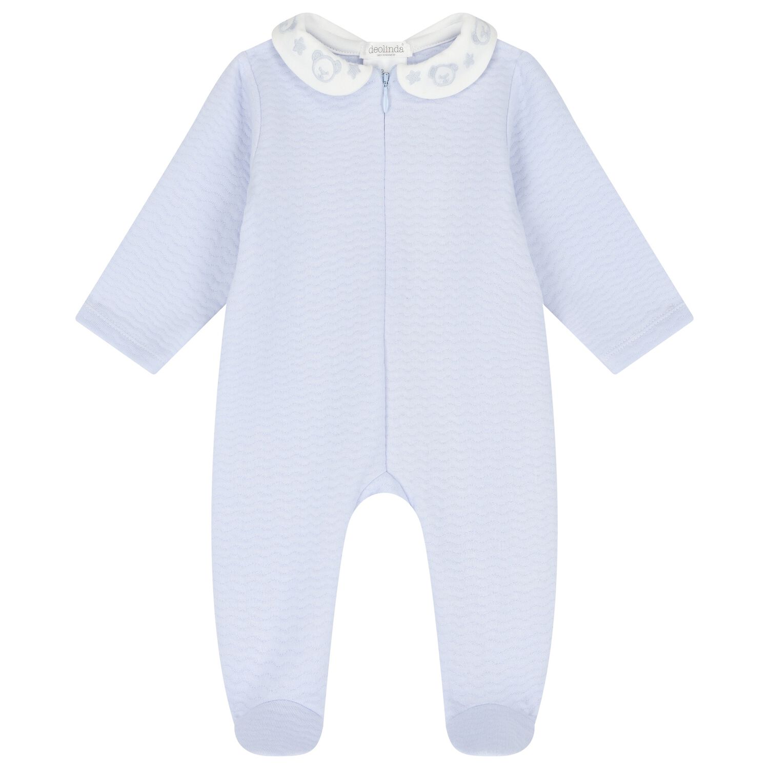 Baby Boys Blue Embroidered Babygrow, 1, hi-res image number null