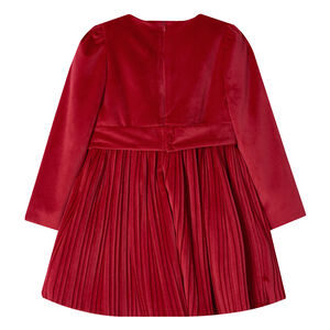 Girls Red Pleated Dress