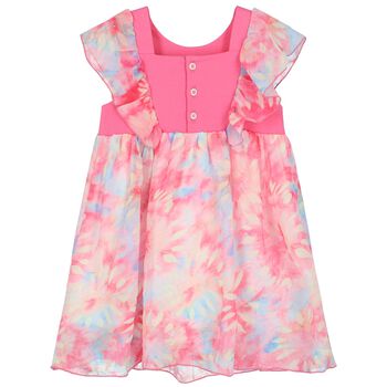 Younger Girls Pink Logo Chiffon Dress