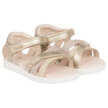 صندل للفتيات الصغيرات باللون الذهبي 