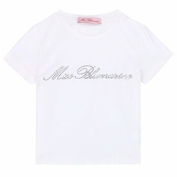 Girls White Logo T-Shirt