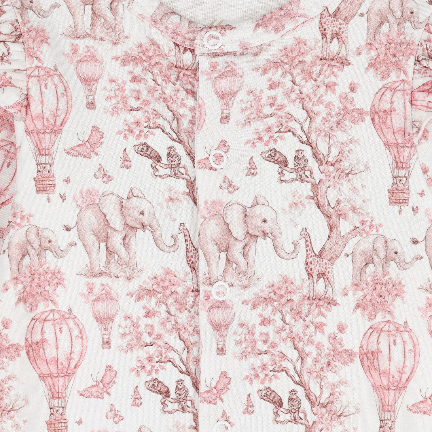 Baby Girls White & Pink Africa Babygrow Gift Set, 1, hi-res