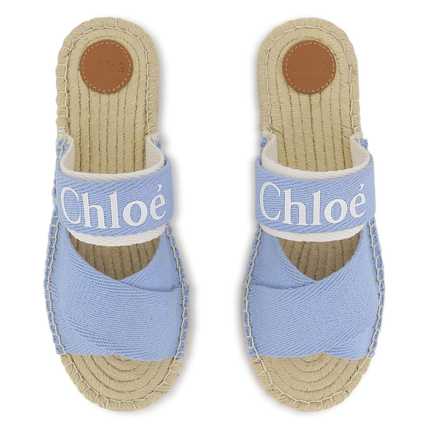 Girls Mini Me Blue & Beige Logo Sliders , 1, hi-res