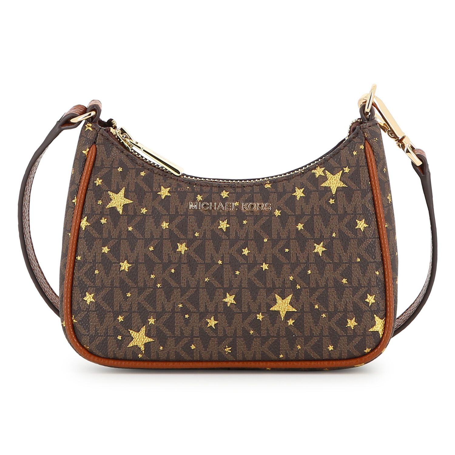 Girls Beige Star & Logo Leather Shoulder Bag ( 17CM ), 1, hi-res