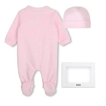 Baby Girls Pink Logo Babygrow Gift Set