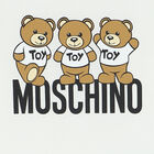 White Teddy Bear Logo Long Sleeve Top, 1, hi-res