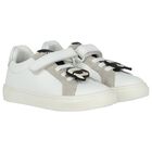 White Ikonik Karl Logo Trainers, 1, hi-res
