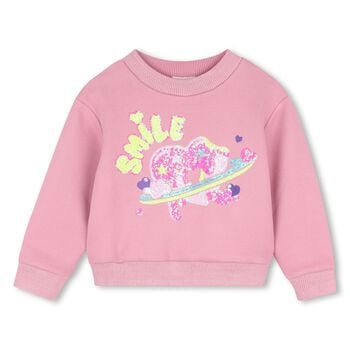 Girls Pink Sequin Sweatshirt
