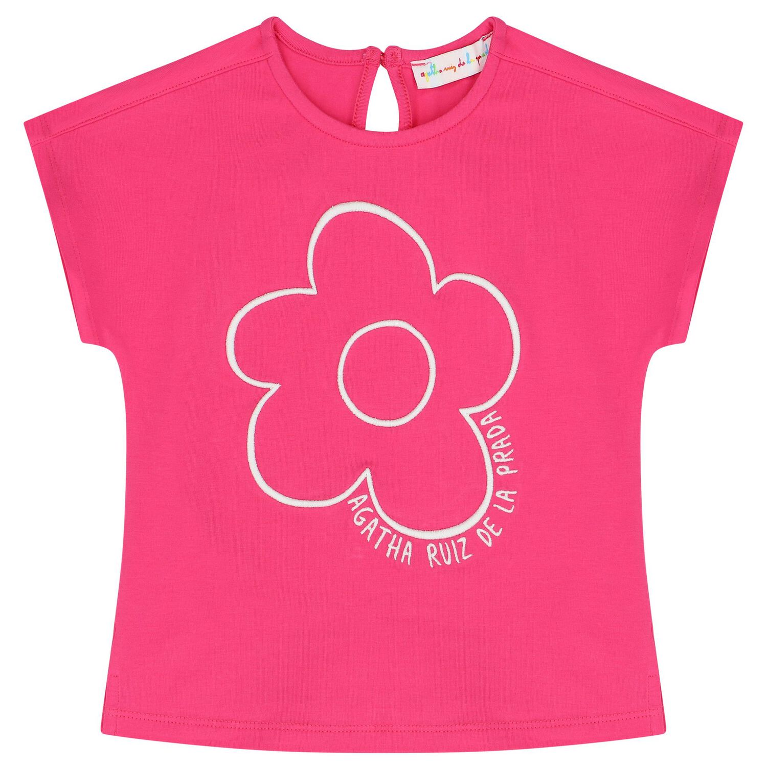 طقم بنات شورت دنيم بالشعار باللون الوردي, 1, hi-res image number null