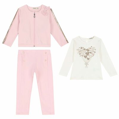 Younger Girls Pink Tracksuit Set