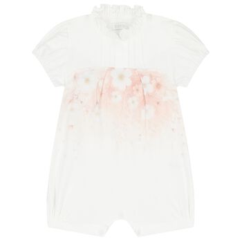 Baby Girls Ivory Floral Romper