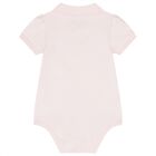 Baby Girls Pink Logo Bodysuit, 1, hi-res