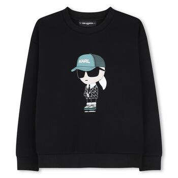 Boys Black Ikonik Logo Sweatshirt