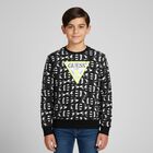 Boys Black Logo Sweatshirt, 1, hi-res