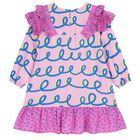 Girls Pink & Yellow Pleated Dress          , 1, hi-res