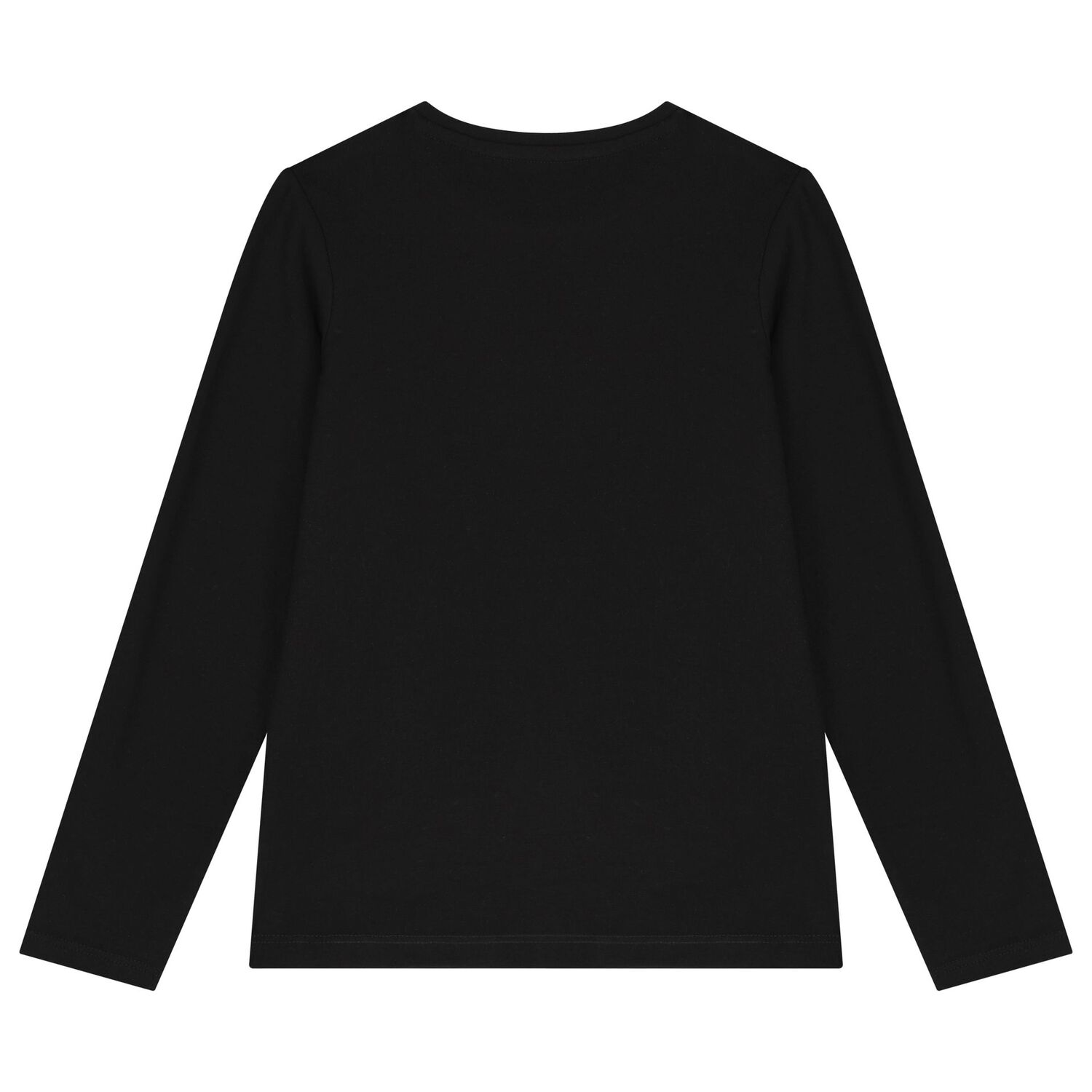 Girls Black Logo Long Sleeve Top, 1, hi-res image number null