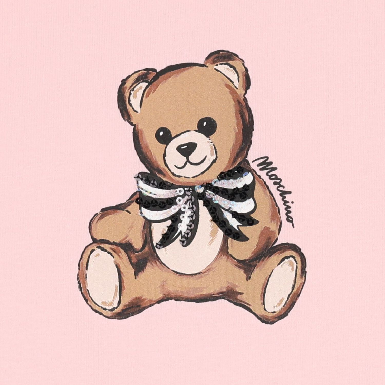 تيشيرت بنات بالشعار بطبعه تيدى بير باللون الوردى , 4, hi-res image number null