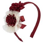 Girls Ivory Flower Headband, 1, hi-res