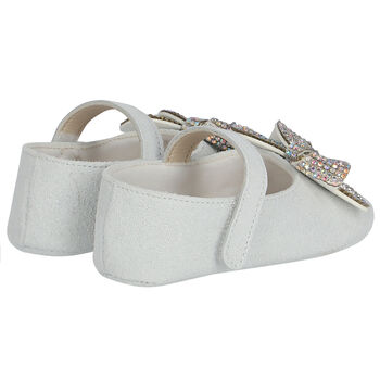 Baby Girls White Crystal Shoes