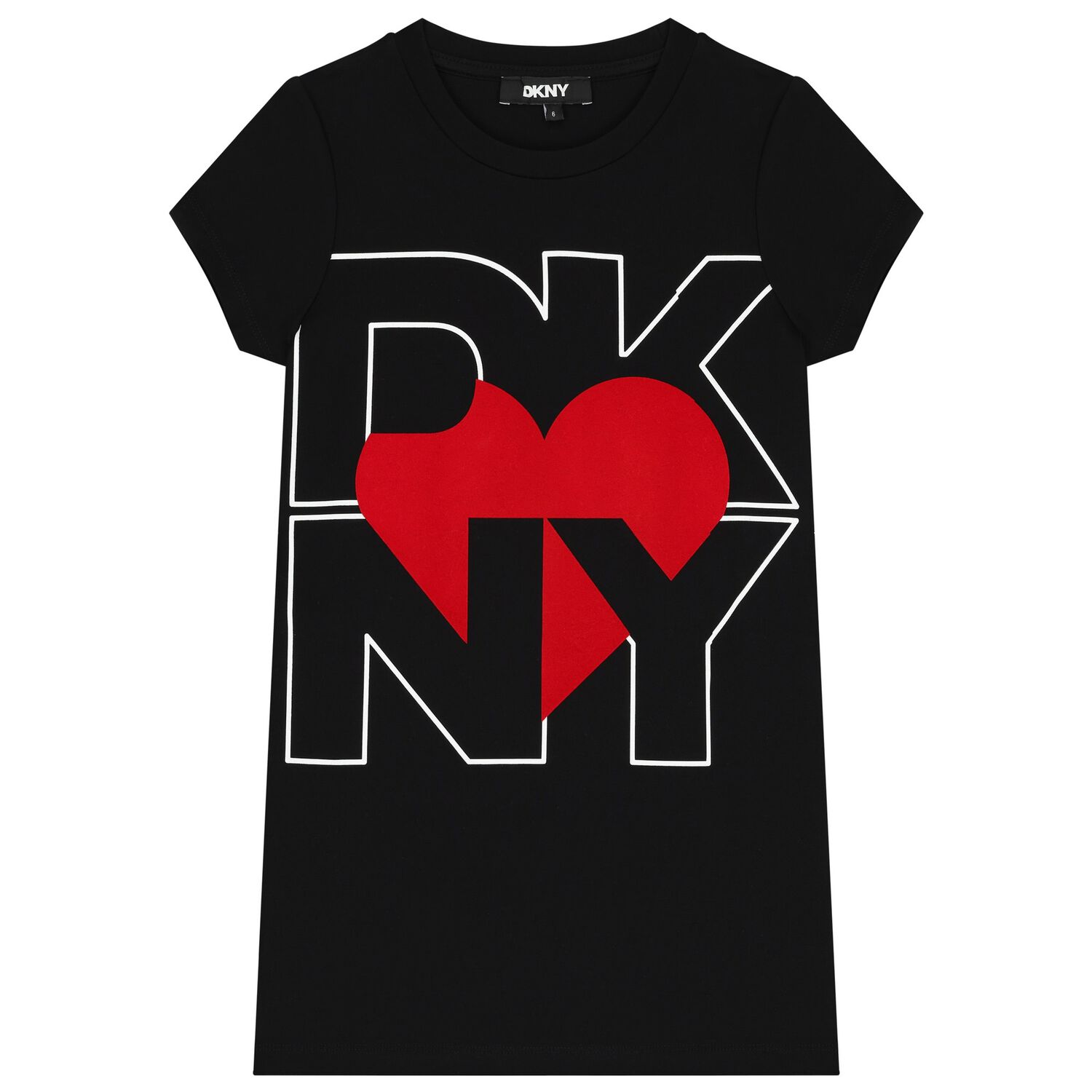 Girls Black Logo Dress, 1, hi-res