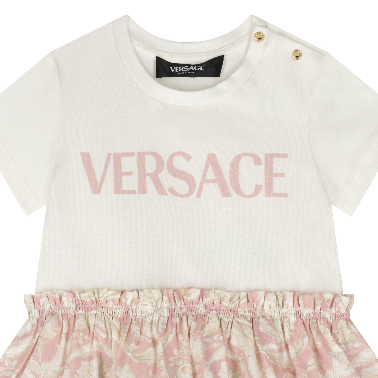 Younger Girls Ivory & Pink Barocco Dress, 1, hi-res image number null