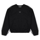 Girls Black Logo Overlay Tulle Sweatshirt, 1, hi-res