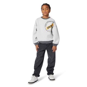 Boys Grey Logo Reversible Sweatshirt 