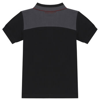 Boys Black Aston Martin Logo Polo Shirt